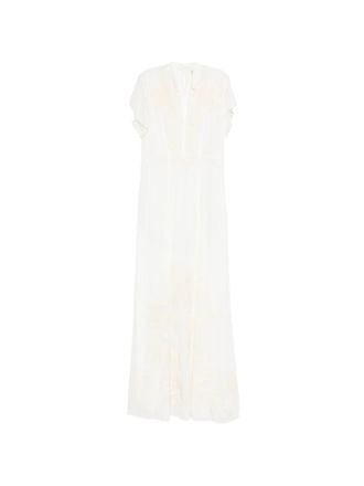 Forte_Forte Abito Crepe De Chine Ricamo Iris Velvet