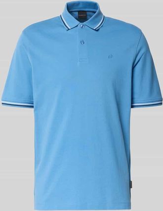 Bugatti Poloshirt mit kurzer Knopfleiste in Blau, Größe XXXL