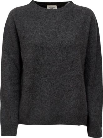 Max Mara Ronde hals gebreid - Dames - Ronde hals truien - Grijs - L - Wol - Truien & Vesten