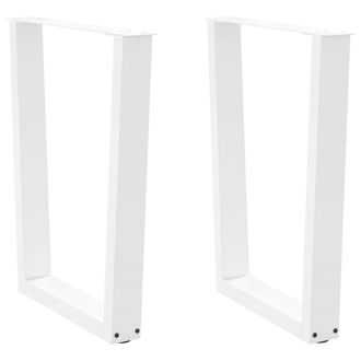 Berkfield Home Dining Table Legs V-Shape 2 pcs White 60x(72-73.3) cm Steel