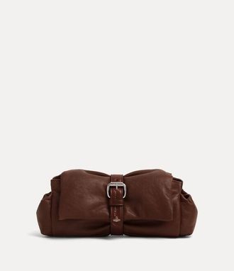 Vivienne Westwood Hazel Treasure Clutch Supple Leather Chestnut