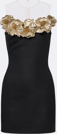 DAVID KOMA Embellished floral-appliqu&eacute; minidress