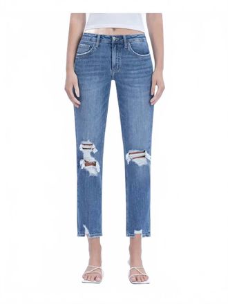 Flying Monkey High Rise Distressed Boyfriend Fit Jeans In Privileged