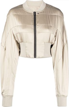 Rick Owens Girders cropped bomber jacket - women - Silk/Virgin Wool/Cupro/Polyester - 40 - Neutrals
