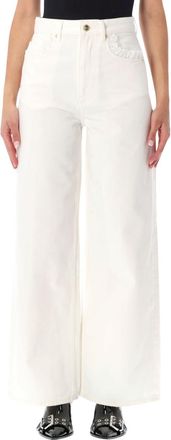 Ganni White Straight High Rise Jeans