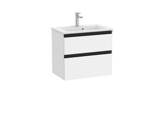 Roca Conjunto Mueble The Gap 600x380 2 Cajones + Lavabo Blanco Blanco Mate