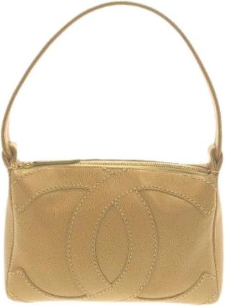 Chanel Pre-owned Caviar Skin Shoulder Bag - Dames - Vintage Mini Tas - Beige - ONE Size - Leer - Vintage