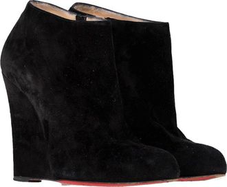 Christian Louboutin Womens Suede Belle Zeppa Wedge Bootie (Authentic Pre- Loved)