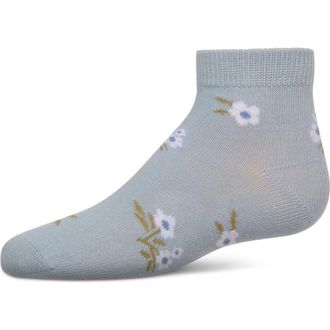 MeMoi Blissful Bloom Anklet Socks in Light Blue at Nordstrom, Size 6-12M