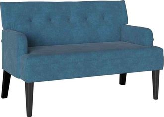 vidaXL Chesterfield Bench Blue 112 x 65.5 x 75 cm Velvet vidaXL
