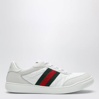 Gucci Sneaker Screener bianca in nylon e pelle