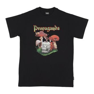 PROPAGANDA T-Shirts, male, Black, Size: L Black Mens Tee with Embroidered Logo