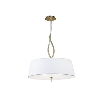 Netlighting Ninette Pendant 4 Light E27 Antique Brass With Ivory White Shades