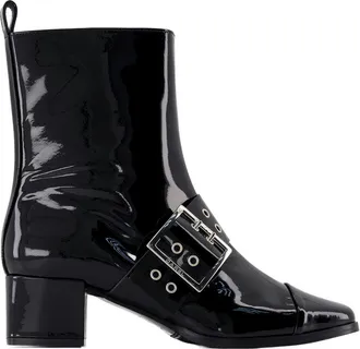 Carel Womens Polished Calfskin Boot Black