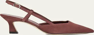 Stuart Weitzman 50mm Vinnie Suede Slingback Pumps