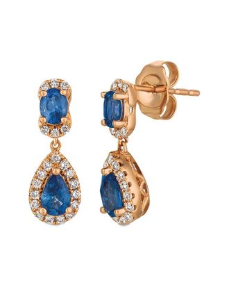 Le Vian 14K 1.00 Ct. Tw. Diamond & Blueberry Sapphire Dangle Earrings