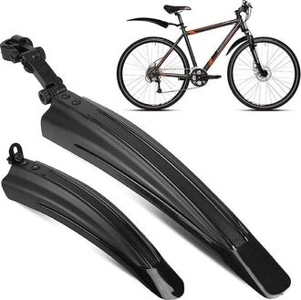 No Brand Juego De Guardabarros Para Bicicleta, 20-26 Pulgadas, Juego Ajustable De Protecci&oacute;n Contra Salpicaduras Delantero Y Trasero, Mtb, Suciedad, Negro