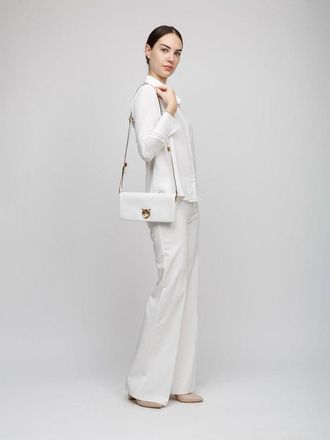 Pinko Womens Shoulder Bag White Leather - Shoulder-Bags