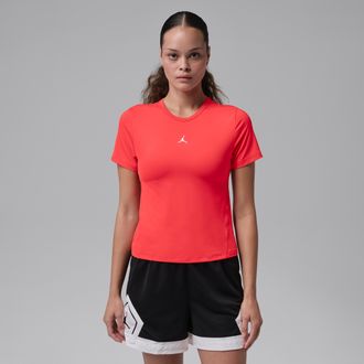 Nike Jordan Womens Jordan Sport Essentials Dri-FIT Short-Sleeve Top in Red | IF2354-631