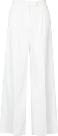 Pennyblack Wijde broek met plooien - Dames - Wijde Broeken - Wit - S - Katoen - Broeken