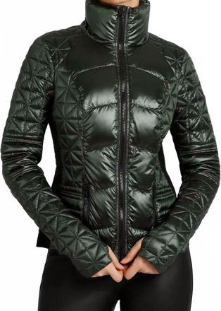 Blanc Noir Lightweight Down Filled Packable Puffer Jacket In Scottish Kelp