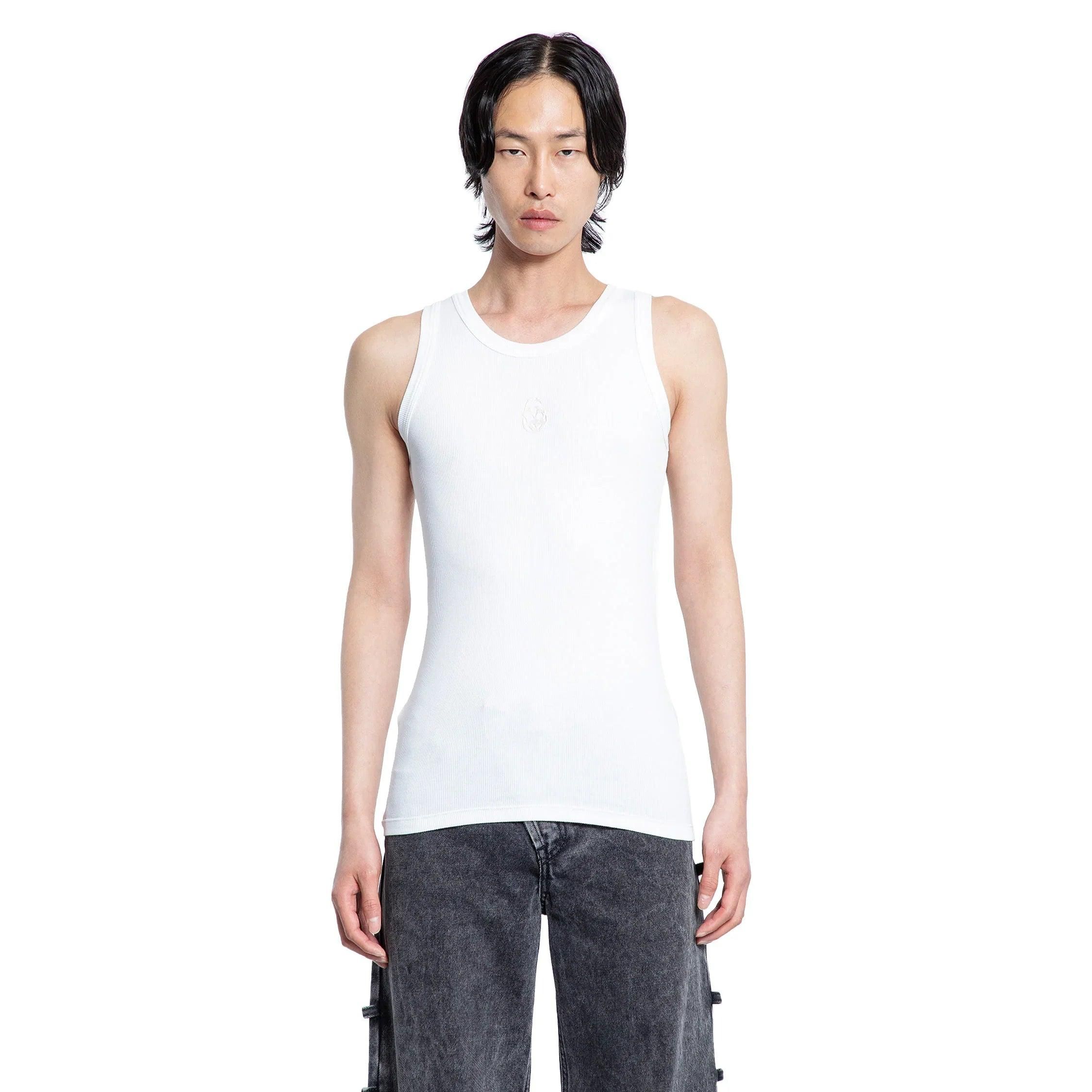Tシャツ・カットソー ALEXANDER MCQUEEN SKULL COTTON TANK TOP Alexander Mcqueen Alexander Mc Queen Skull Cotton Top In