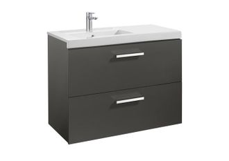 Roca Conjunto Mueble Prisma 2 Cajones 900 Izquierda Gris Anterior