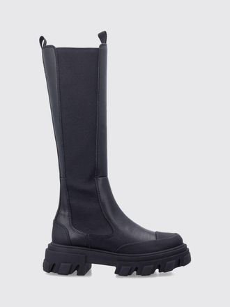 Ganni Knee-High Recycled Leather Chelsea Boots with a Chunky Sole