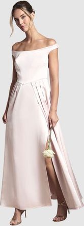 Coast Bandeau Off-Shoulder Maxi Dress in Blush at Nordstrom, Size 10