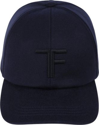 Tom Ford Cashmere Cap - unisex - Petten - Blauw - M - Leer - Accessoires
