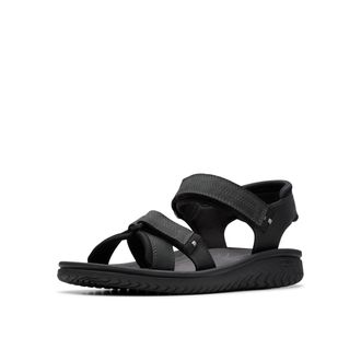 Clarks Mens Casual Sport Sandal, Black Leather, 10 UK