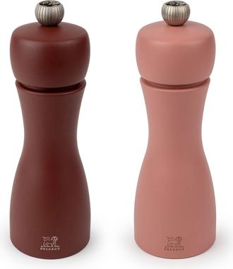Peugeot Tahiti Duo 6 Inch Zirlon Salt & Pepper Mill Set, Brown Tones