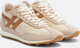 Hogan H699 suede-trimmed canvas sneakers
