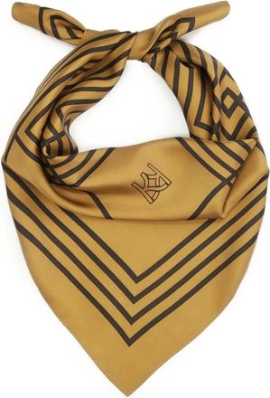 Kazar Lichtbruin geometrisch patroon gavroshka - Dames - Zijden sjaals - Bruin - ONE Size - Accessoires