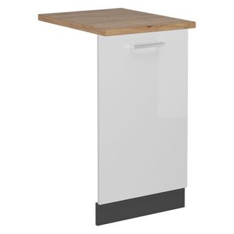 Vicco Coperchio per lavastoviglie R-Line, Bianco lucido, 45 cm, pl Rovere