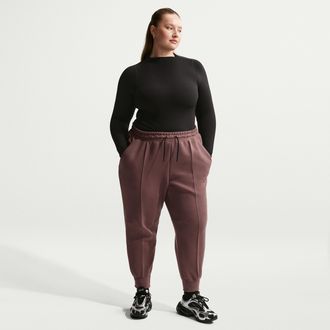 Nike Womens Nike Sportswear Tech Fleece Mid-Rise Jogger Pants (Plus Size) in Purple | FB8332-502