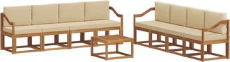 vidaXL Conjunto De Sof&aacute;s De Exterior 9 Uds. Natural Y Beige Vidaxl