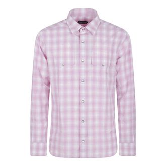 Tom Ford Casual Shirts, male, Pink, Size: 2XL Check Shirt