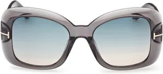 Tom Ford 52mm Gradient Square Sunglasses in Shiny Grey/turquoise Sand at Nordstrom