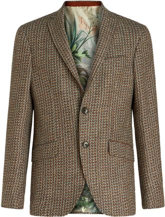 Etro slim-cut single-breasted blazer - men - Alpaca/Polyamide/Wool/Spandex/Elastane/Viscose/Cupro/Viscose - 48 - Brown