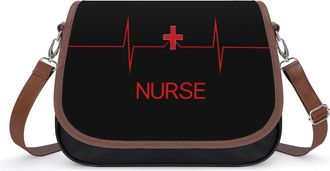 Generic Nurse Heartbeat Red Cross Crossbody Bags for Women Shoulder Messenger Bag Purse Handbags
