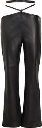 8 by YOOX LEATHER HIGH-WAIST CUT-OUT PANTS