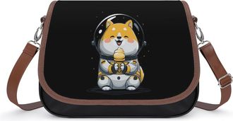 Generic Chubby Spacedog with Icecream1 Fashion Womens Crossbody Bags Novelty Handbag Shoulder Bag Purse