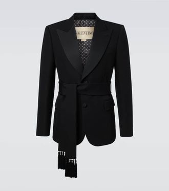 Valentino Belted virgin wool blazer