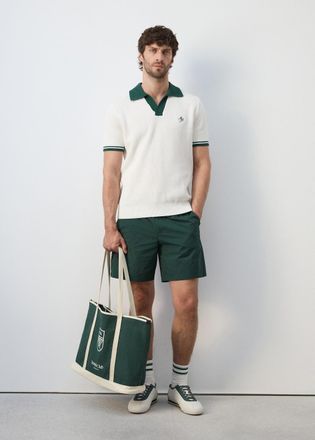 Mango Borsa shopper messaggio ricamato kaki - Uomo - Taglia unica - MANGO MAN