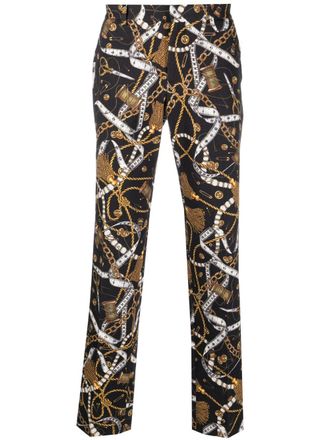 Moschino Pantaloni dritti con stampa grafica - Nero