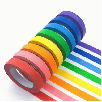 Trade Shop Trade Shop - Set 6 Rotoli Nastro Carta Gommata Colorata 38mmx15mt Adesivo Protezioni Pittura