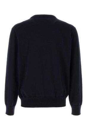 Jil Sander Mens Midnight Blue Cotton Sweater Cotone Maglie