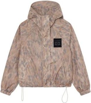 Ganni Flyweight Jacket - Dames - Zomerjassen - Bruin - S/M - Nylon - Jassen