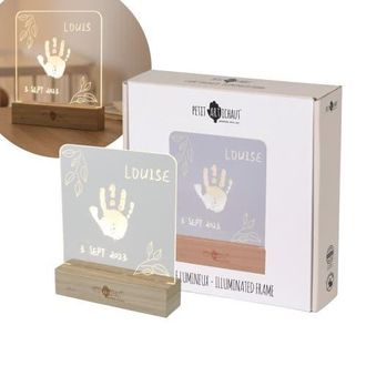 PETIT ARTICHAUT Illuminated Frame | Light-Up Handprint Keepsake with Name & Date | Newborn Gift in Beige at Nordstrom, Size 8Ft 0In X 8Ft 0In
